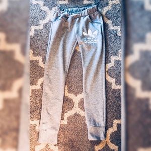 Adidas heather gray women joggers size Small